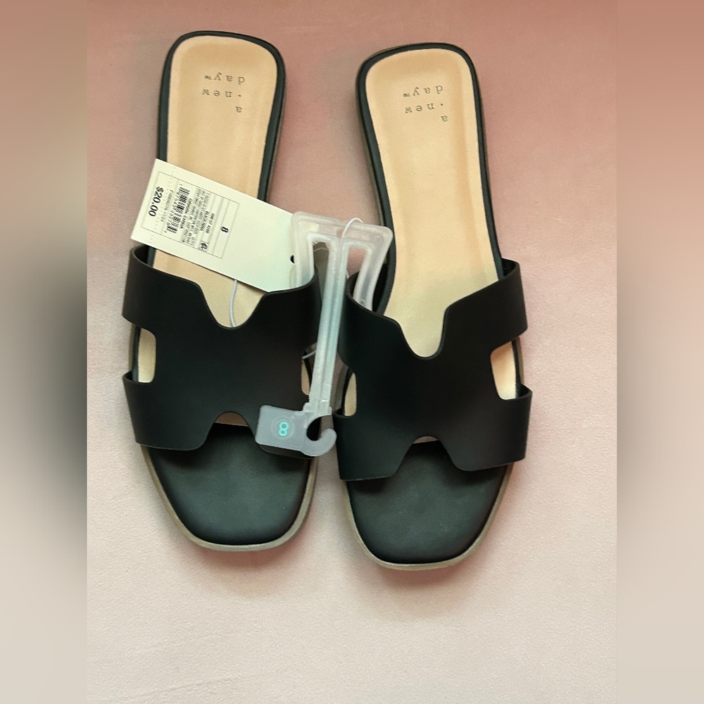 Target Black Sandals with H-Shaped Design